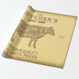 Beängstigende Metzgereihen von Rinderkuhdiagrammen Geschenkpapier