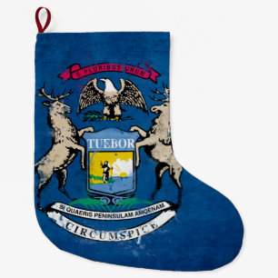 Beängstigende Michigan-Flagge Großer Weihnachtsstrumpf