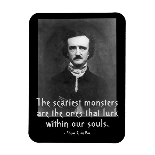 Beängstigende Monster Edgar Allan Poe Magnet (Vertikal)