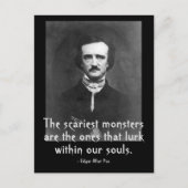 Beängstigende Monster Edgar Allan Poe Postkarte (Vorderseite)