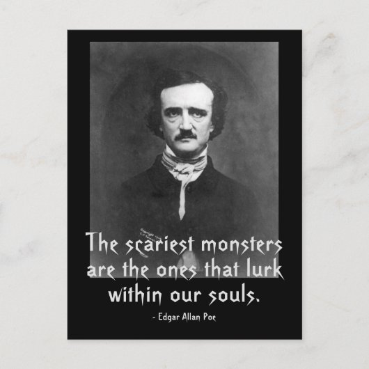 Beängstigende Monster Edgar Allan Poe Postkarte (Vorderseite)