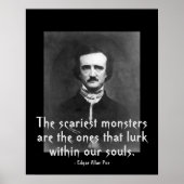 Beängstigende Monster Edgar Allan Pop Zitat Poster (Vorne)