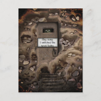 Beängstigende Nachrichten im Fernsehen Postkarte