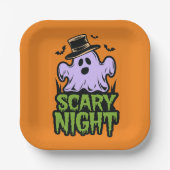 Beängstigende Nacht mit Niedlichem Halloween-Party Pappteller (Vorderseite)
