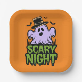 Beängstigende Nacht mit Niedlichem Halloween-Party Pappteller