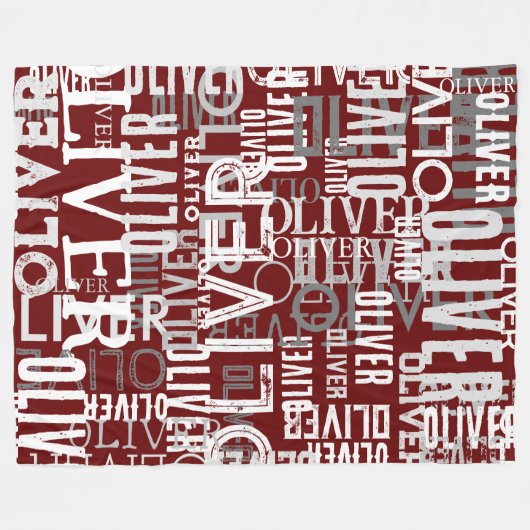 Beängstigende Namen, die auf modernen dunkelroten  Fleecedecke (Vorderseite (Horizontal))