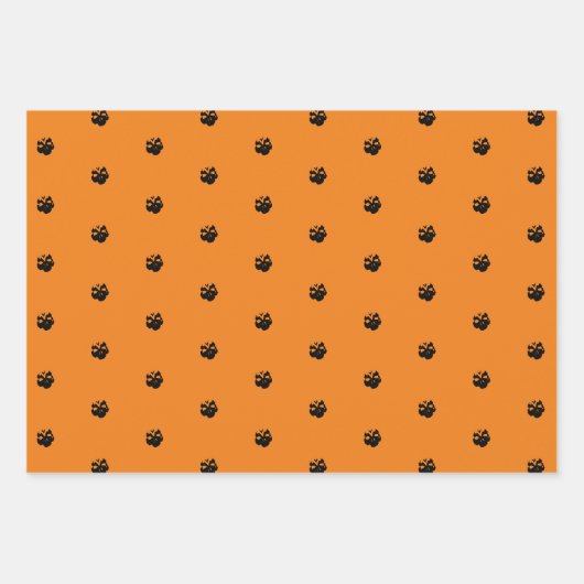 Beängstigende niedliche schwarz-orange-weiße Schäd Geschenkpapier Set (Vorderseite 3)