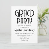 Beängstigende Partei der modernen High School Grad Einladung (Stehend Vorderseite)