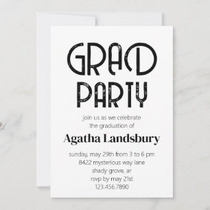Beängstigende Partei der modernen High School Grad Einladung