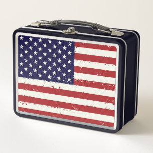 Beängstigende patriotische amerikanische Flagge Metall Lunch Box