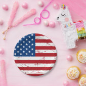 Beängstigende patriotische amerikanische Flagge Pappteller (Party)
