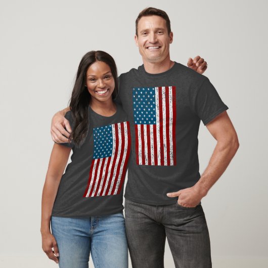 Beängstigende patriotische amerikanische Flagge T-Shirt (Unisex)