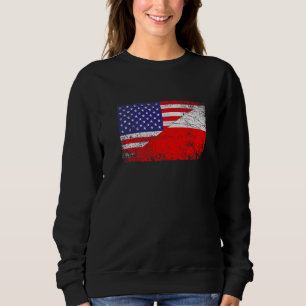 Beängstigende polnische Flagge & amerikanische Fla Sweatshirt