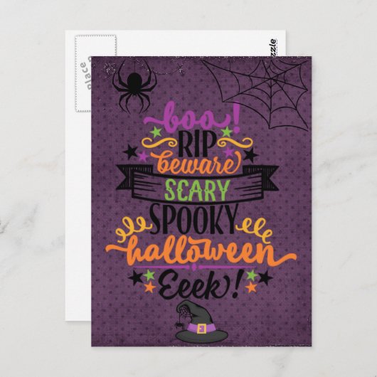 Beängstigende Polster Halloween Postkarte (Vorne/Hinten)