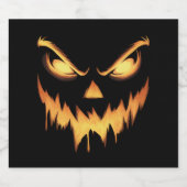 Beängstigende Pumpkin Kürbislaterne Face Halloween Bierflaschenetikett (Einzelnes Label)