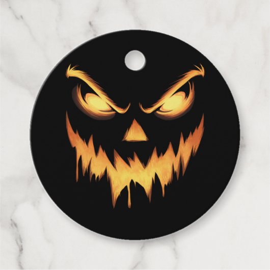 Beängstigende Pumpkin Kürbislaterne Face Halloween Geschenkanhänger (Vorderseite)
