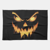 Beängstigende Pumpkin Kürbislaterne Face Halloween Geschirrtuch (Horizontal)