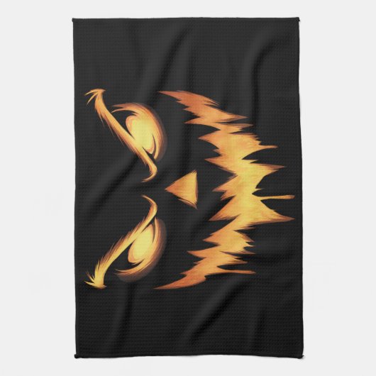 Beängstigende Pumpkin Kürbislaterne Face Halloween Geschirrtuch (Vertikal)