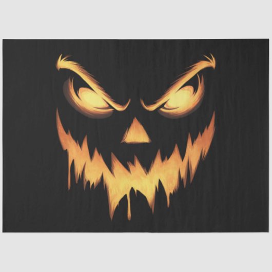 Beängstigende Pumpkin Kürbislaterne Face Halloween Seidenpapier (Vorderseite)