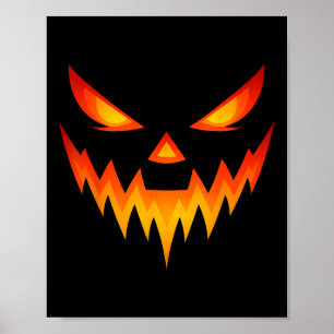 Beängstigende Pumpkin Kürbislaterne Gesicht Hallow Poster