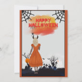 Beängstigende Pumpkin-Kürbislaterne-Halloween-Part Einladung (Rückseite)