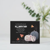 Beängstigende Pumpkins Blätter Halloween-Party Ein Einladung (Stehend Vorderseite)