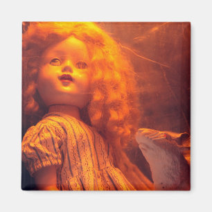 Beängstigende Puppe und Rat Magnet