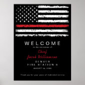 Beängstigende Red Thin Line American Flag Retireme Poster (Vorne)