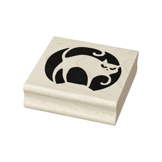 Beängstigende Retro Halloween Katzenkautschuk Brie Gummistempel (Stempel)