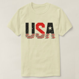 Beängstigende Rot- und Schwarz-USA-Typografie T-Shirt