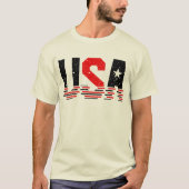 Beängstigende Rot- und Schwarz-USA-Typografie T-Shirt (Vorderseite)