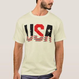 Beängstigende Rot- und Schwarz-USA-Typografie T-Shirt