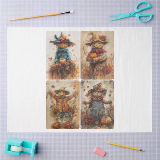 Beängstigende Scarecrows Seidenpapier (Basteln)