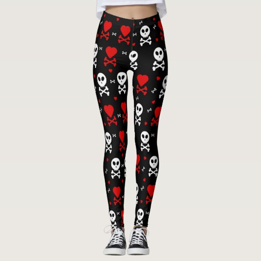 Beängstigende Schädel Leggings (Vorderseite)
