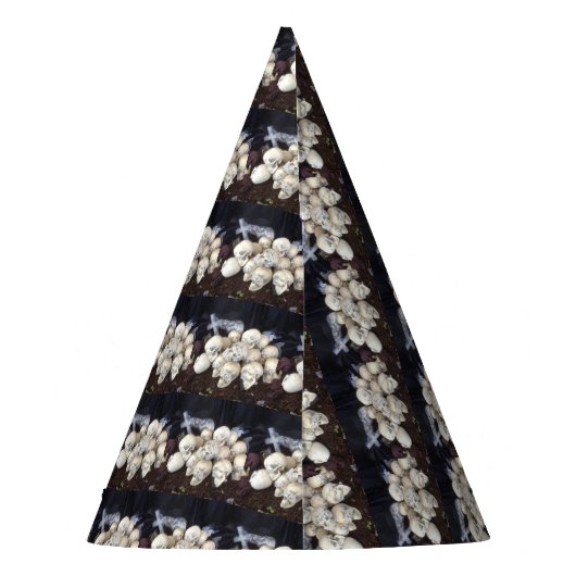 Beängstigende Schädel mit wackeligen Augenballen Partyhütchen (Rückseite)