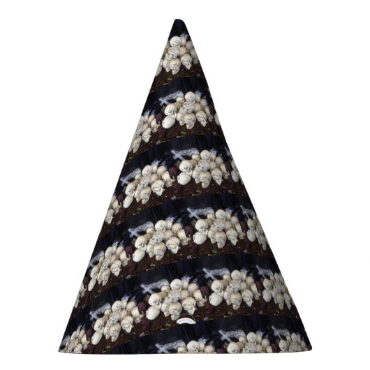 Beängstigende Schädel mit wackeligen Augenballen Partyhütchen (Rechts)