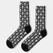 Beängstigende Schwarz-weiße Skulptur Spaß Hallowee Socken (Linkes Detail)