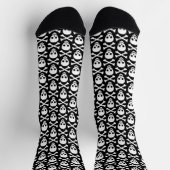 Beängstigende Schwarz-weiße Skulptur Spaß Hallowee Socken (Oben)