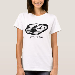 beängstigende schwarze Fliegenhefte auf Bromstick T-Shirt