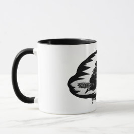 beängstigende, schwarze Fliegenhexen auf Broomstic Tasse