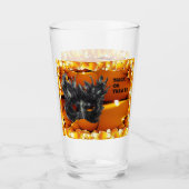 Beängstigende Schwarze Halloween-Maske Glas (Vorderseite)