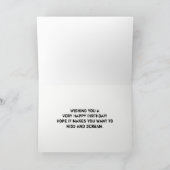 Beängstigende Schwarze Katze und Schädel Halloween Karte (Innenseite)