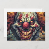 Beängstigende Sideshow Circus Clown Illustration Postkarte (Vorne/Hinten)