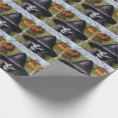 Beängstigende Skeleton Hexe für ein gruseliges Hal Geschenkpapier (Ecke)