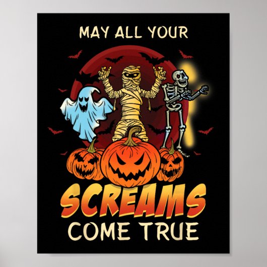 Beängstigende Skelettmonster Ghost Funny Lazy Cree Poster (Vorne)