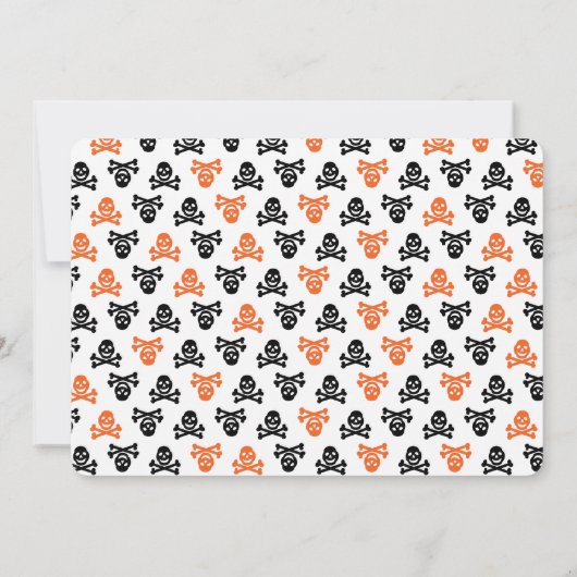 Beängstigende Skull Chalkboard laden ein Einladung (Rückseite)