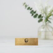 Beängstigende Skull-Gold-Visitenkarte Mini Visitenkarte (Stehend Vorderseite)