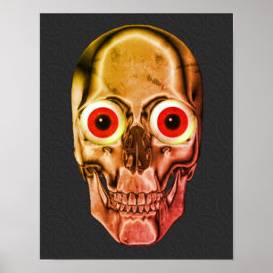 Beängstigende Skull Red Eyeballs Poster