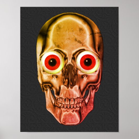 Beängstigende Skull Red Eyeballs Poster (Vorne)