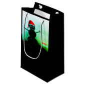 Beängstigende Snowman-Geschenktasche Kleine Geschenktüte (Vorderseite Schrägansicht)
